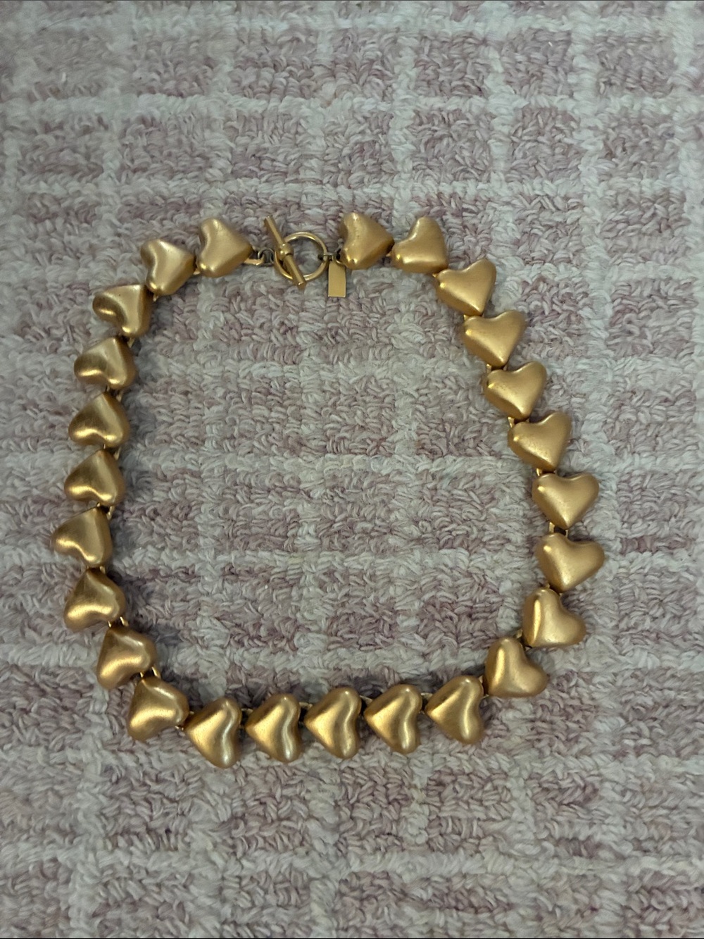 Talbots vintage chunky gold tone heart necklace